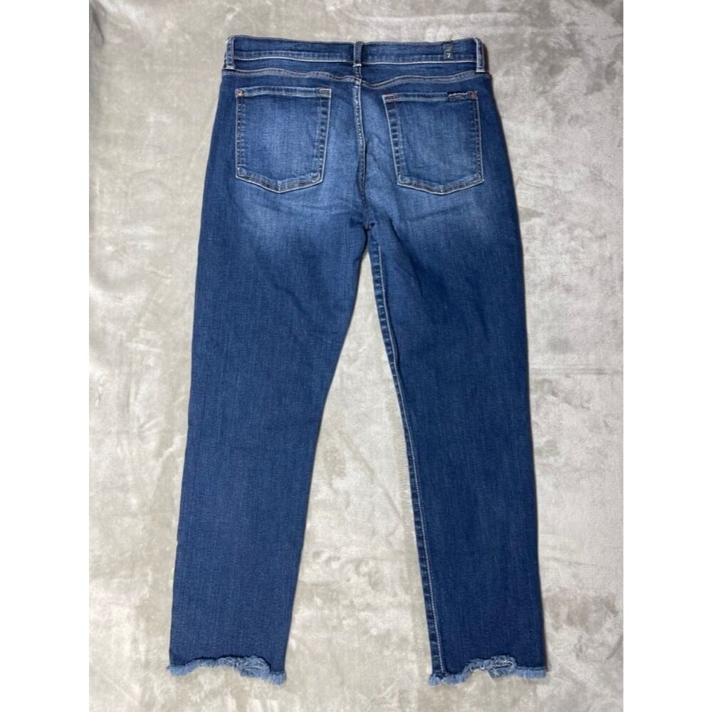 7 For All Mankind Roxanne Ankle Jean Women Size 32 Bair Crop Slim Denim - Picture 12 of 15